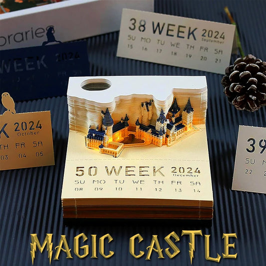 3D Calendar 2024 Reveal Magic Memo Pad
